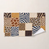 Ensemble de serviettes à motif patchwork d'animaux (Serviette à main)