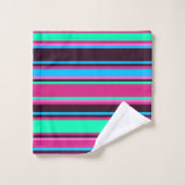 Ensemble de serviettes à rayures bleues Magenta, A (Gant de toilette)