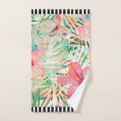 Ensemble de serviettes à rayures en noir et blanc (Serviette à main)