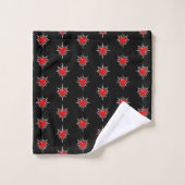 Ensemble de serviettes à sigil de cœur à pointes e (Gant de toilette)
