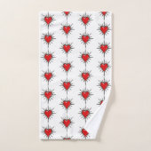 Ensemble de serviettes à sigil de cœur à pointes e (Serviette à main)