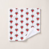 Ensemble de serviettes à sigil de cœur à pointes e (Gant de toilette)