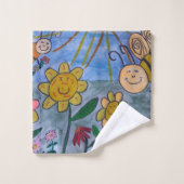 Ensemble de serviettes Abeilles à miel et fleurs (Gant de toilette)
