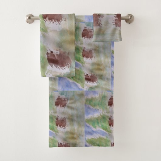 Ensemble de serviettes Abstrait en sapin (En situation)