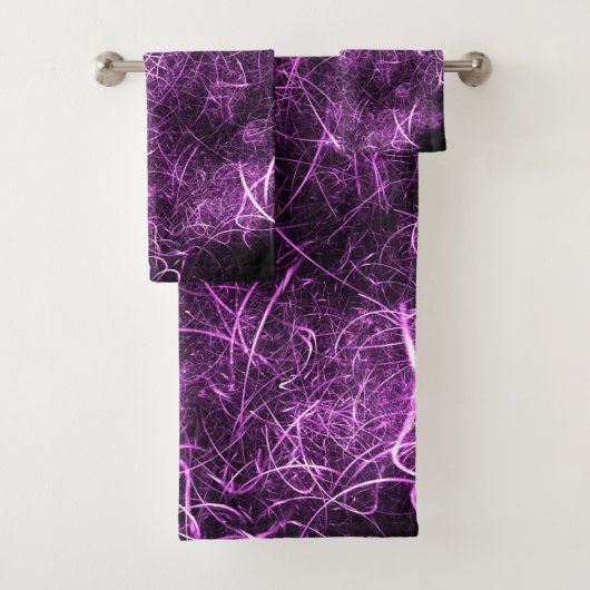 Ensemble de serviettes Abstrait violet de salle de (En situation)