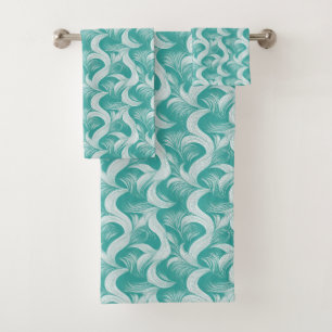 Ensemble de serviettes abstraites Aqua élégantes