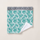 Ensemble de serviettes abstraites Aqua élégantes (Gant de toilette)