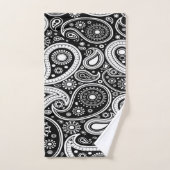 Ensemble de serviettes amusant noir et blanc Paisl (Serviette à main)
