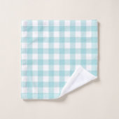Ensemble de serviettes Aqua Blue En vichy Monogram (Gant de toilette)