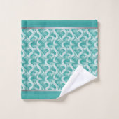 Ensemble de serviettes aqua élégant abstrait (Gant de toilette)