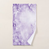 Ensemble de serviettes aux fleurs blanches violett (Serviette à main)