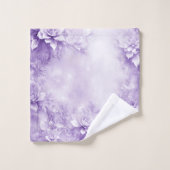Ensemble de serviettes aux fleurs blanches violett (Gant de toilette)