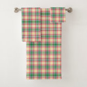 Ensemble de serviettes avec motif carreauté vibran (En situation)