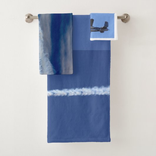 Ensemble de serviettes avions de guerre (En situation)