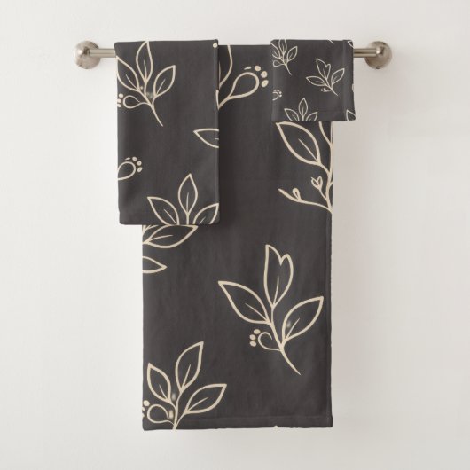 Ensemble de serviettes Black Leaf | Décoration de  (En situation)