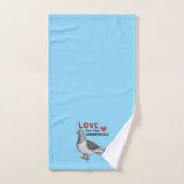 Ensemble de serviettes bleu clair 3 pièces avec mo (Serviette à main)