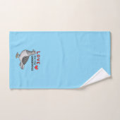 Ensemble de serviettes bleu clair 3 pièces avec mo (Serviette à main)