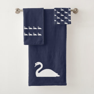 Ensemble de serviettes bleu et blanc Swane BathOce