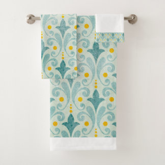 Ensemble de serviettes bleu et jaune