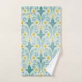 Ensemble de serviettes bleu et jaune (Serviette à main)