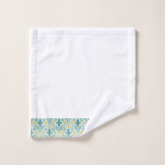 Ensemble de serviettes bleu et jaune (Gant de toilette)