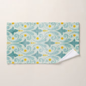 Ensemble de serviettes bleu et jaune (Serviette à main)