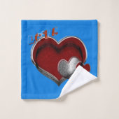 Ensemble de serviettes bleu magique Heart (Gant de toilette)