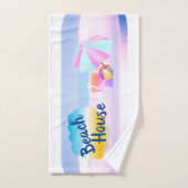 Ensemble de serviettes Blue and Pink Beach House (Serviette à main)