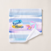 Ensemble de serviettes Blue and Pink Beach House (Gant de toilette)