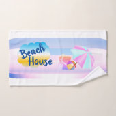 Ensemble de serviettes Blue and Pink Beach House (Serviette à main)
