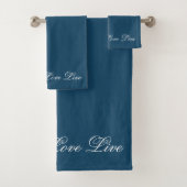 Ensemble de serviettes Blue Laugh Live Love (En situation)