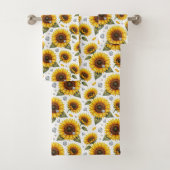 Ensemble de serviettes Boho Tournesols et Diamants (En situation)