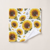 Ensemble de serviettes Boho Tournesols et Diamants (Gant de toilette)
