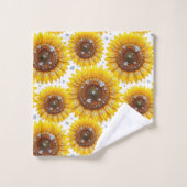 Ensemble de serviettes Boho Tournesols et Diamants (Gant de toilette)