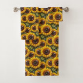 Ensemble de serviettes Boho Tournesols et Diamants (En situation)