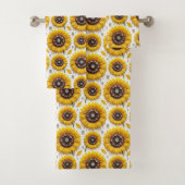 Ensemble de serviettes Boho Tournesols et Diamants (En situation)