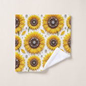 Ensemble de serviettes Boho Tournesols et Diamants (Gant de toilette)