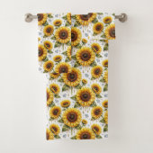 Ensemble de serviettes Boho Tournesols et Diamants (En situation)