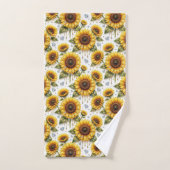 Ensemble de serviettes Boho Tournesols et Diamants (Serviette à main)