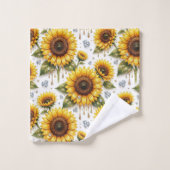 Ensemble de serviettes Boho Tournesols et Diamants (Gant de toilette)