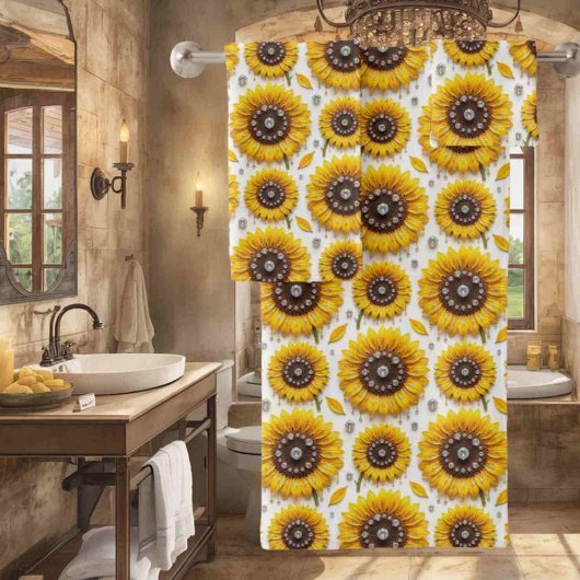 Ensemble de serviettes Boho Tournesols et Diamants