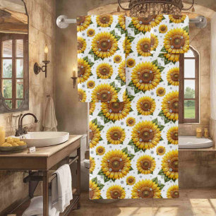 Ensemble de serviettes Boho Tournesols et Diamants