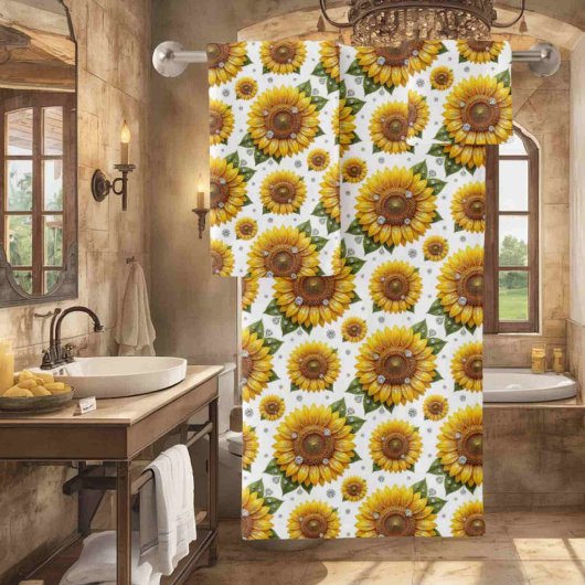 Ensemble de serviettes Boho Tournesols et Diamants