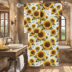 Ensemble de serviettes Boho Tournesols et Diamants