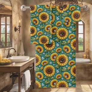 Ensemble de serviettes Boho Tournesols et Diamants