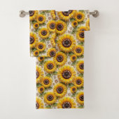 Ensemble de serviettes Boho Tournesols et Diamants (En situation)