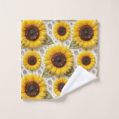 Ensemble de serviettes Boho Tournesols et Diamants (Gant de toilette)