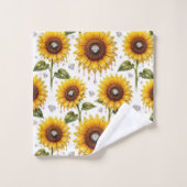 Ensemble de serviettes Boho Tournesols et Diamants (Gant de toilette)
