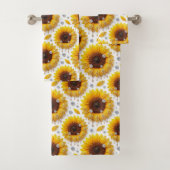 Ensemble de serviettes Boho Tournesols et Diamants (En situation)