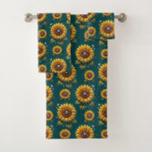 Ensemble de serviettes Boho Tournesols et Diamants (En situation)